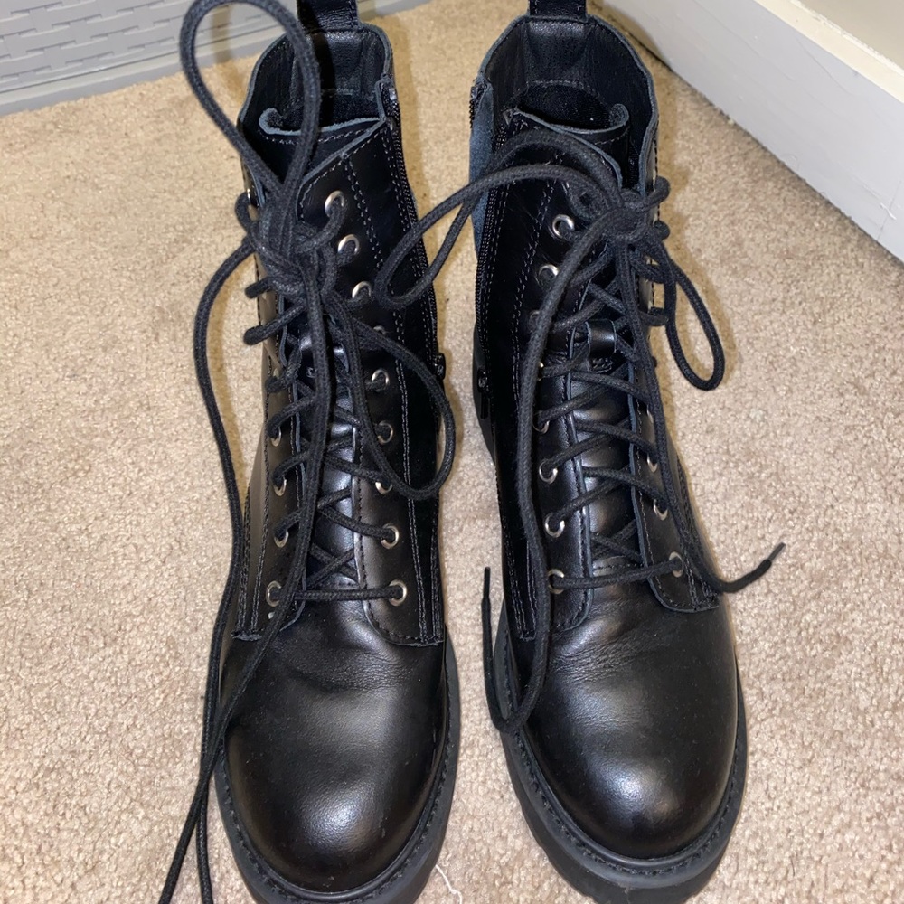 Black Steve Maden combat boots